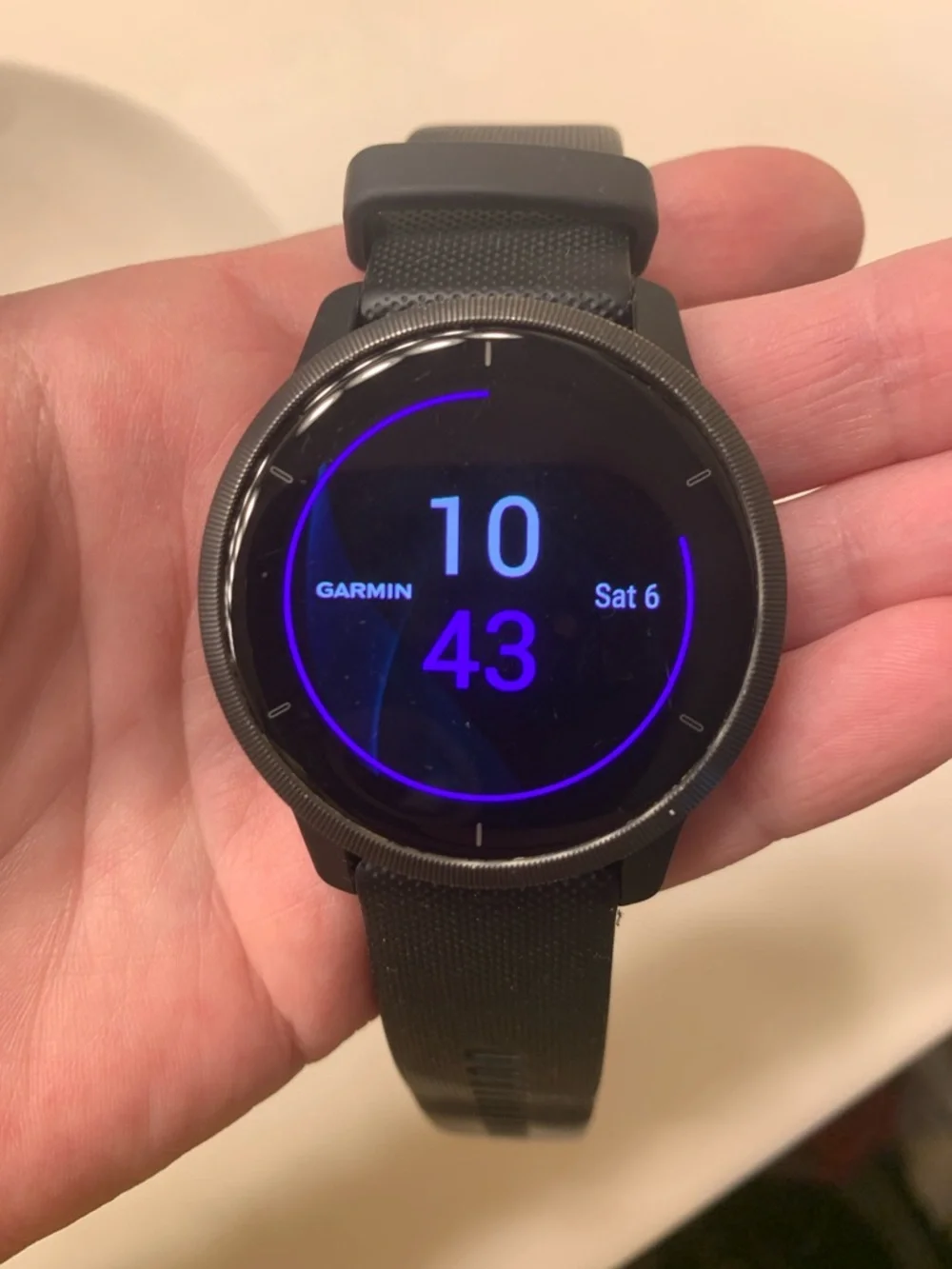 Garmin Black Smartwatch with Black Silicone Band